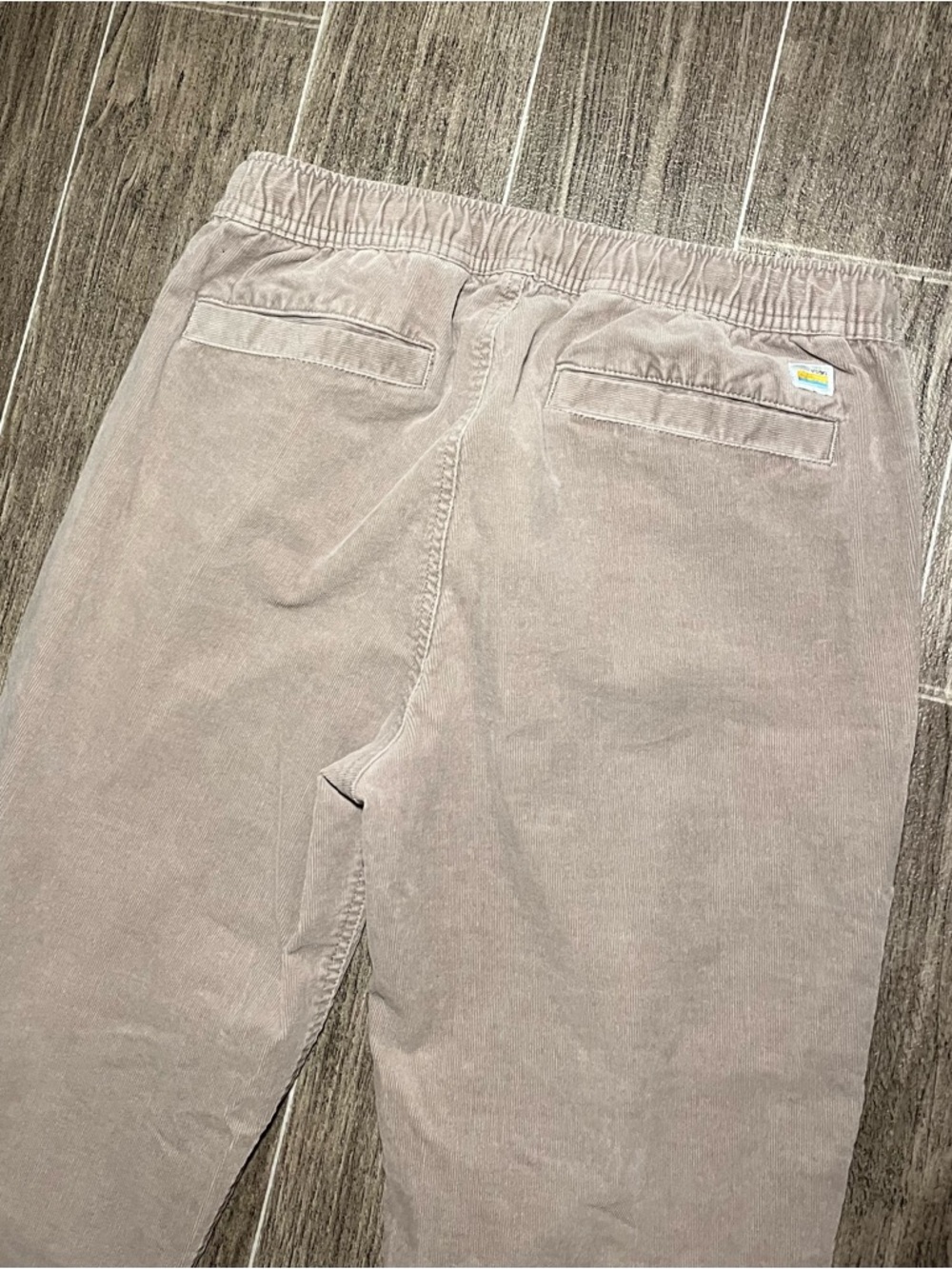 Vuori Corduroy Pants Mens Small Beige Cotton Stretch Jogger Elastic Waist V440 - Picture 5 of 9